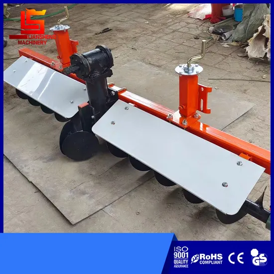 토양 평탄화를 위해 밀과 야채를 심기 전 농지 기계 준비